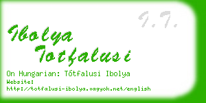 ibolya totfalusi business card